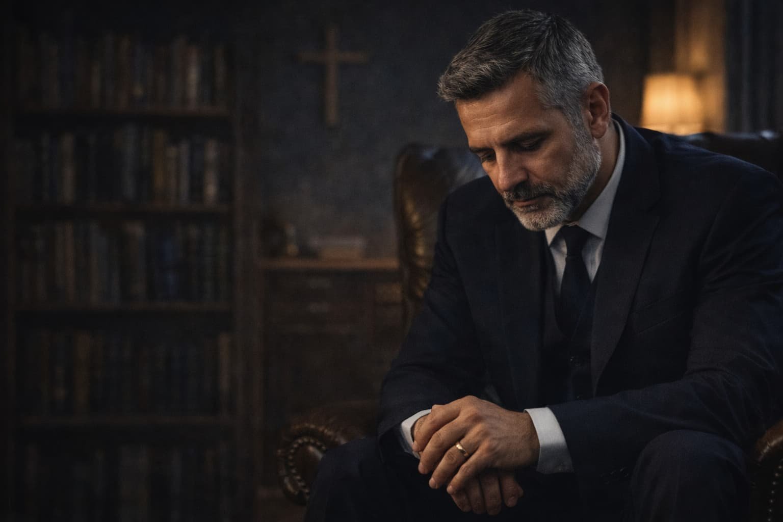 Pastor em momento de reflexão